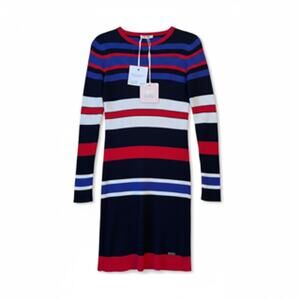 Liu Jo Navy, Red, White, & Blue Striped Knit Sheath Dress Size Small -- NWT